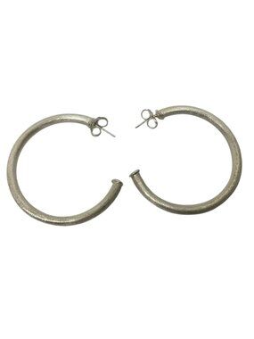 Sheila Fajl Brazil Eco Friendly Silver Tone Lightweight Large Hoop Earrings